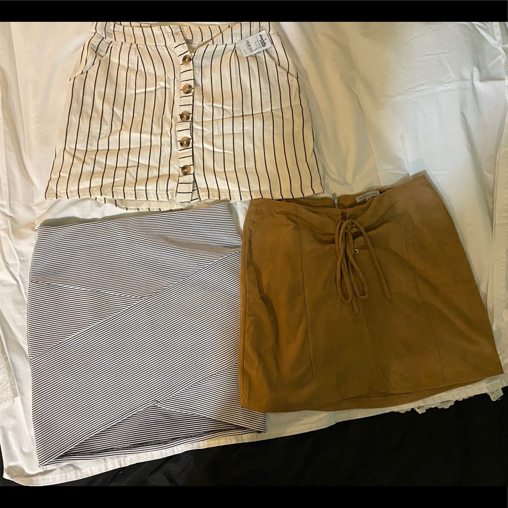 Fitted skirts. Forever 21 and Charlotte Russe